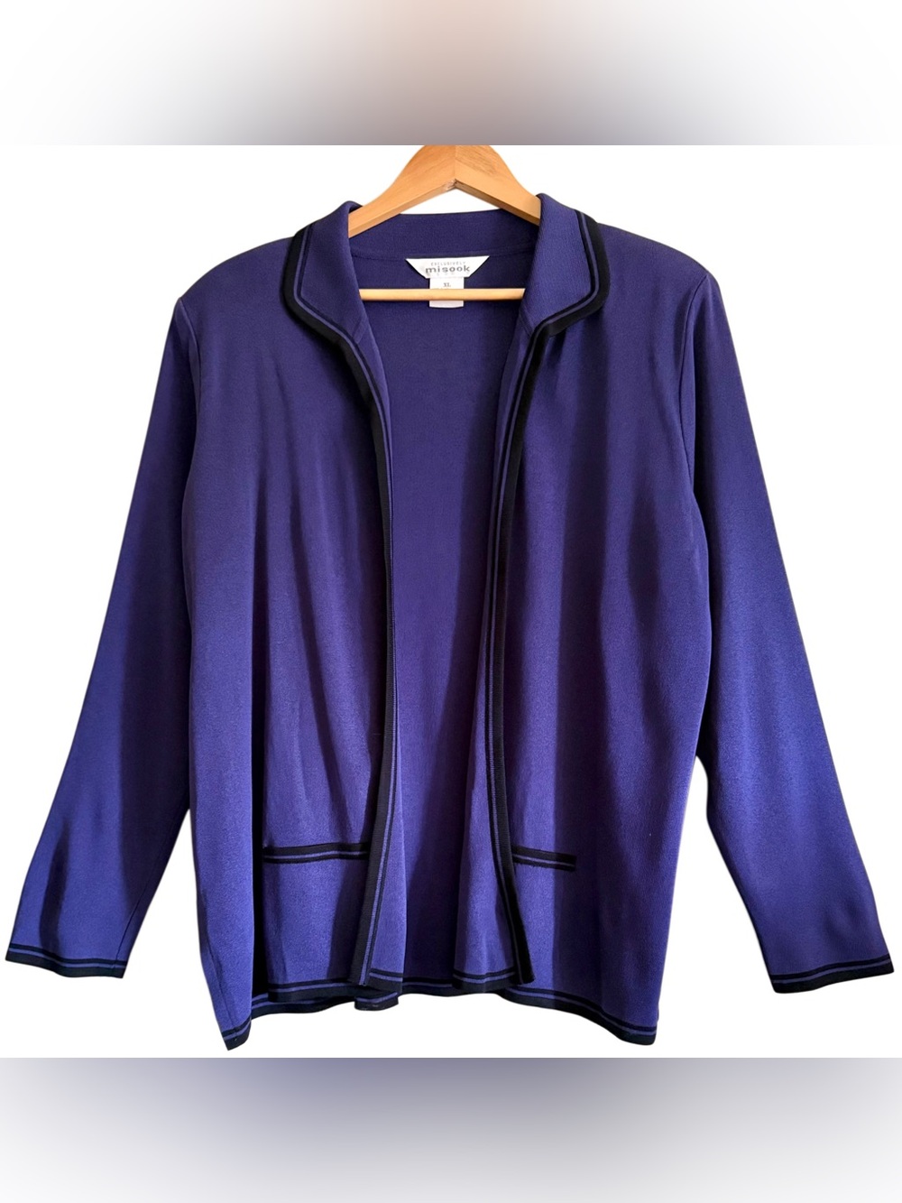 MISOOK Vintage Preppy Business Casual Formal Santana Knit Blazer Jacket Size XL